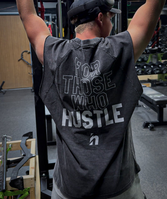 'HUSTLE' Oversize Old School Cutoff